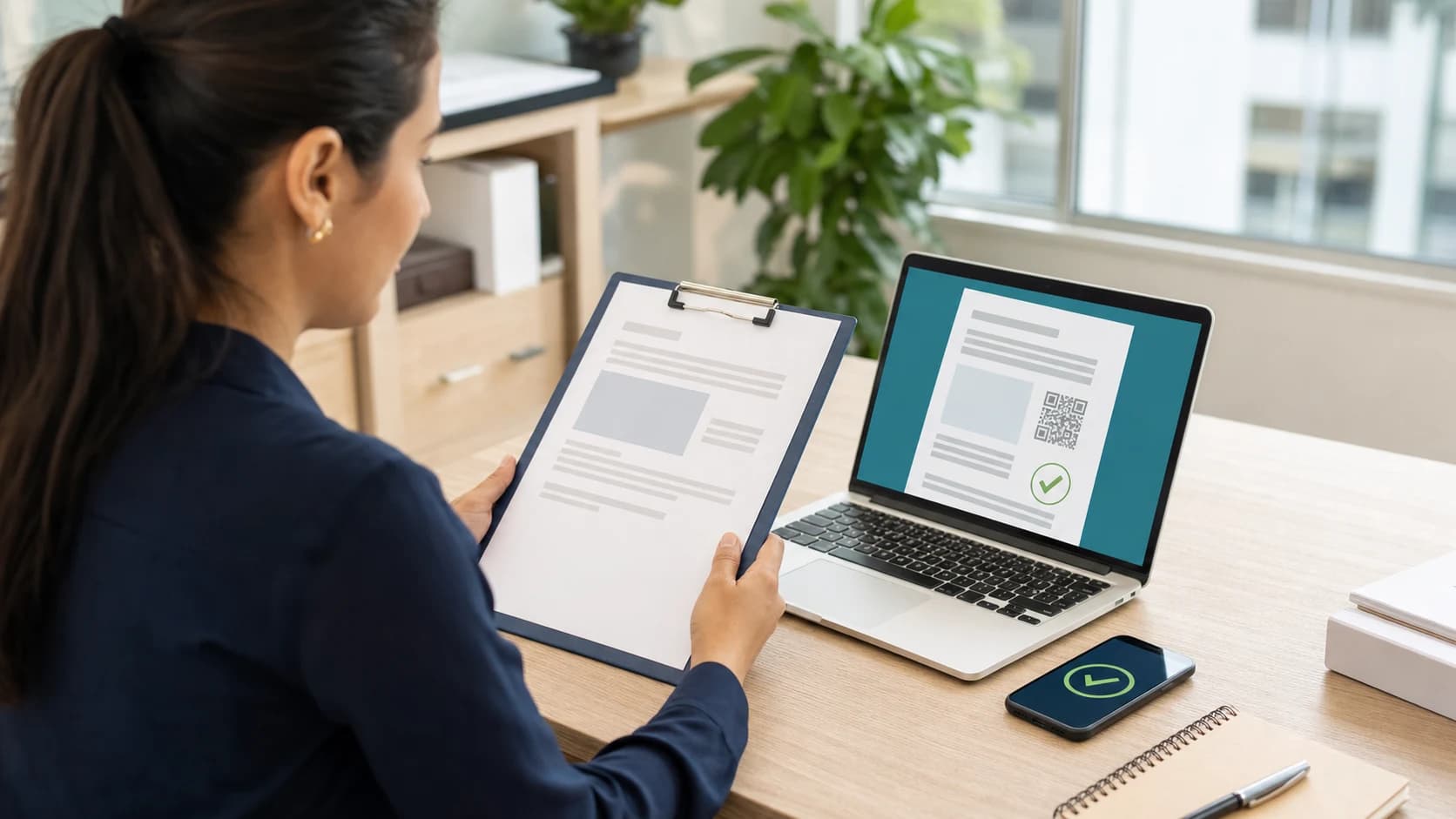 Atesta CFM em 2026: validade de documentos físicos e digitais Profissional de RH comparando atestado médico em papel com documento digital verificável